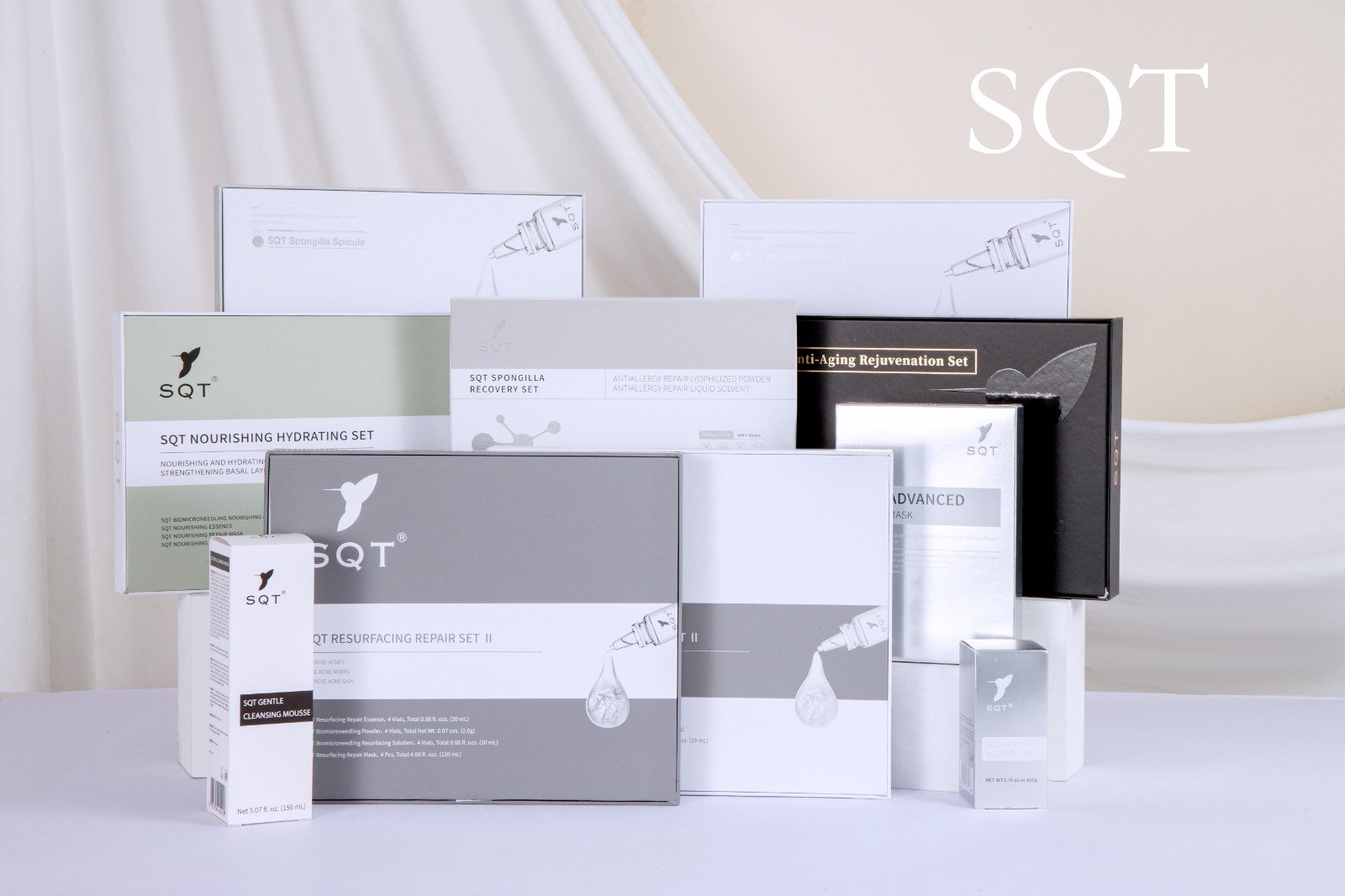 Complete SQT professional product collection displayed together
