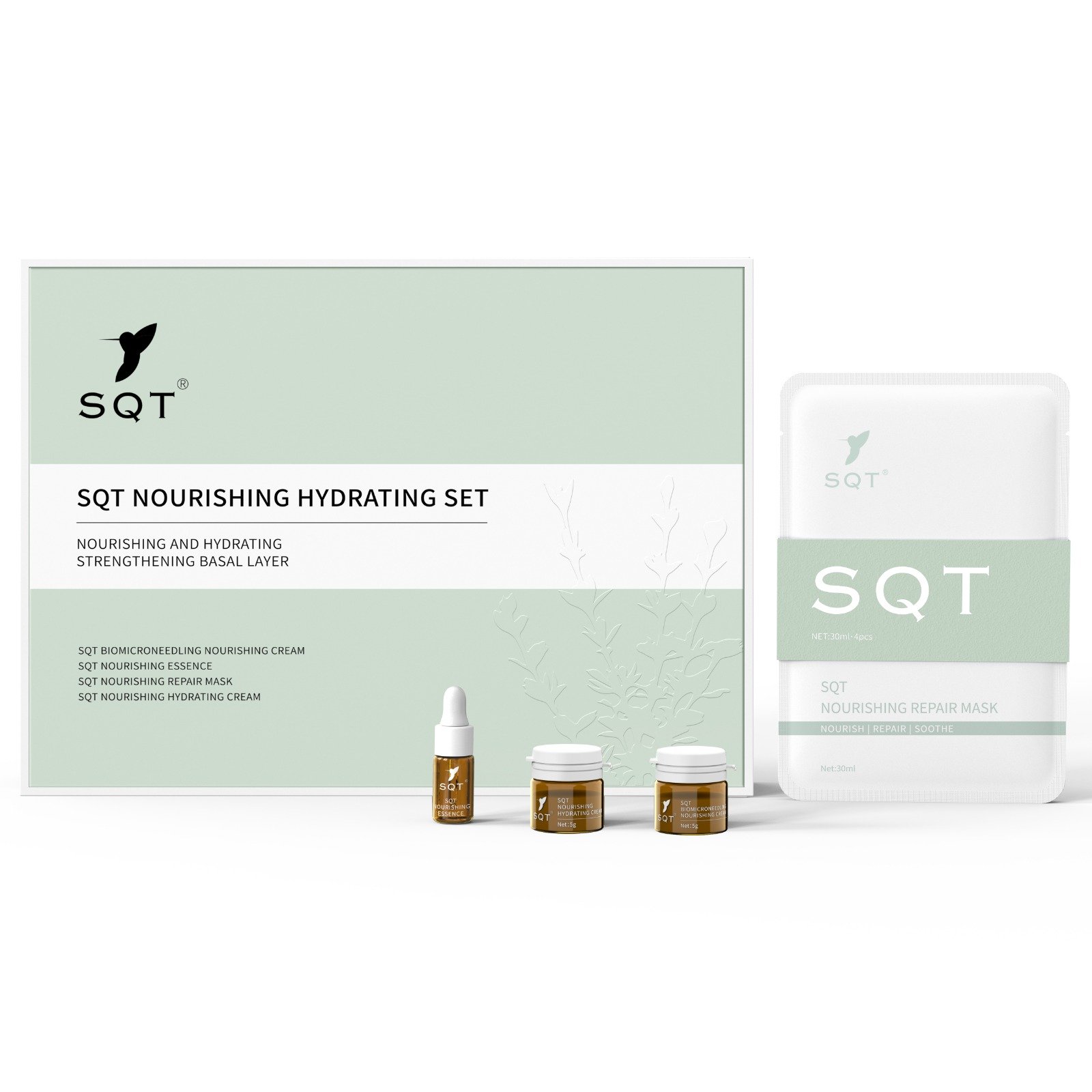 SQT Nourishing Hydrating Set with professional treatment products and repair mask